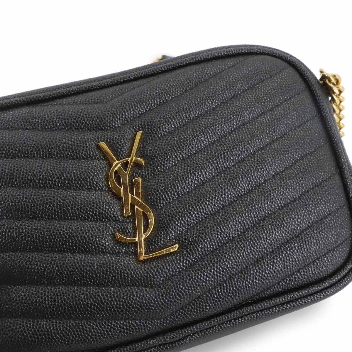 Lou Mini Chain Shoulder Bag Leather Black 618057 Purse