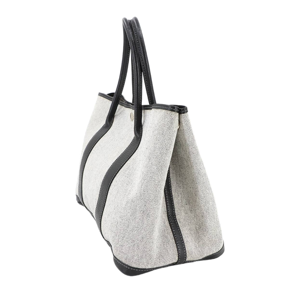 Garden Party PM Tote Bag Toile H Leather Black Gray