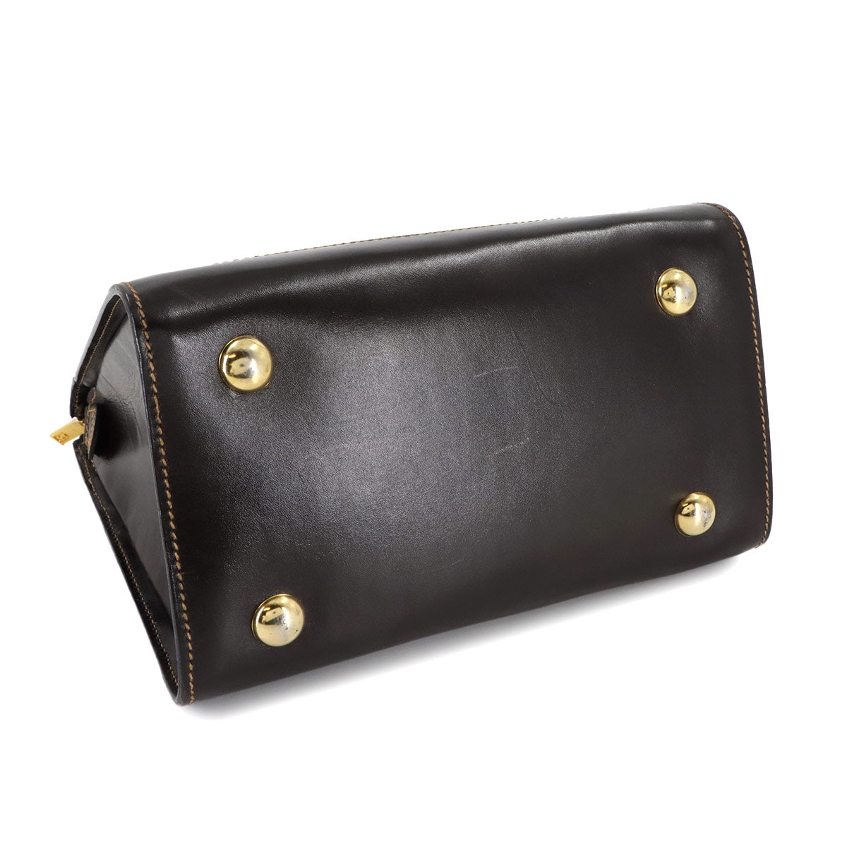 Zucca Hand Bag Canvas Leather Brown Vintage