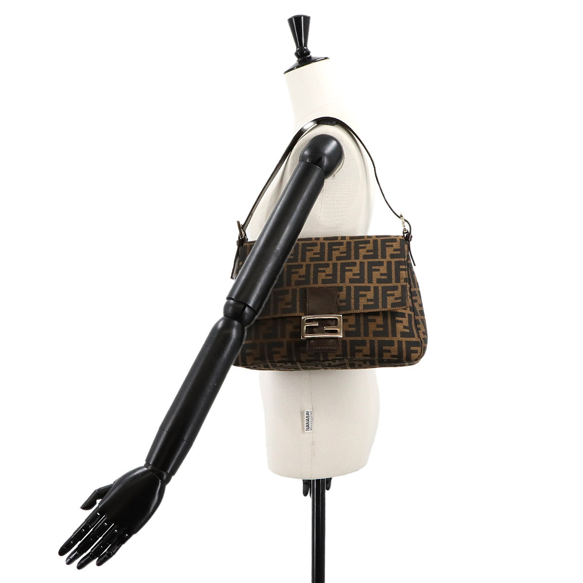 Zucca Mamma Baguette Shoulder Bag Canvas Leather Brown 26325