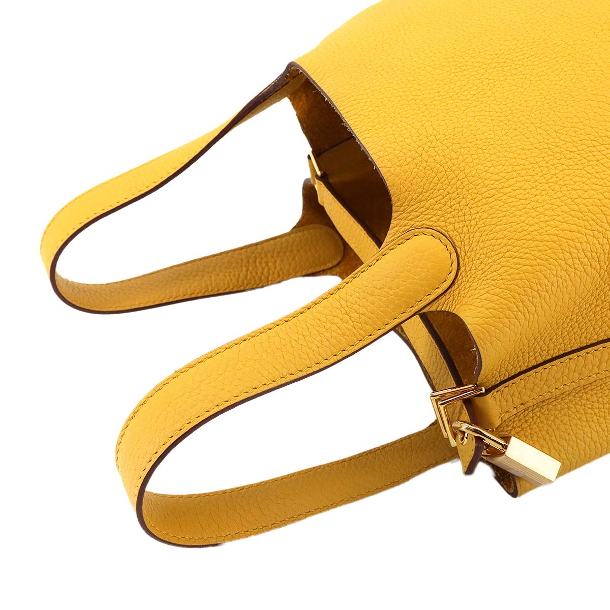 Picotin Lock PM Hand Bag Taurillon Clemence Jaune Ambre