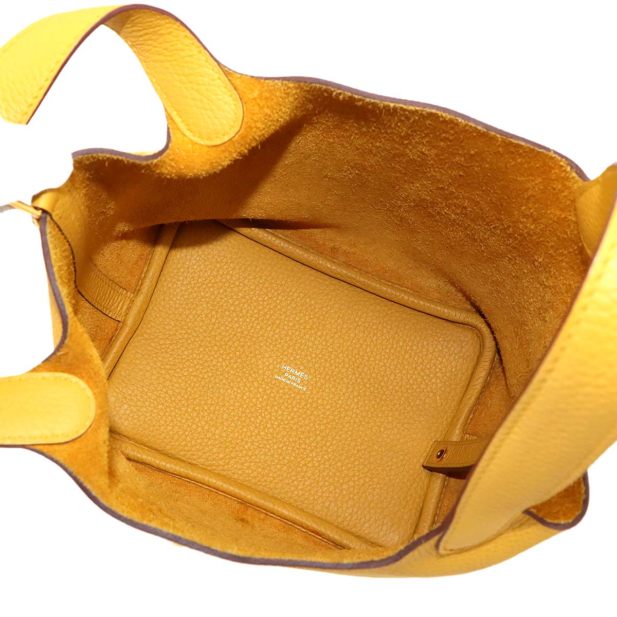 Picotin Lock PM Hand Bag Taurillon Clemence Jaune Ambre