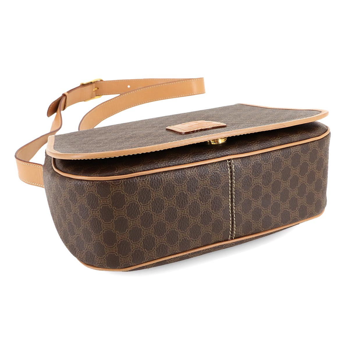 Macadam Shoulder Bag Leather PVC Brown Vintage Purse