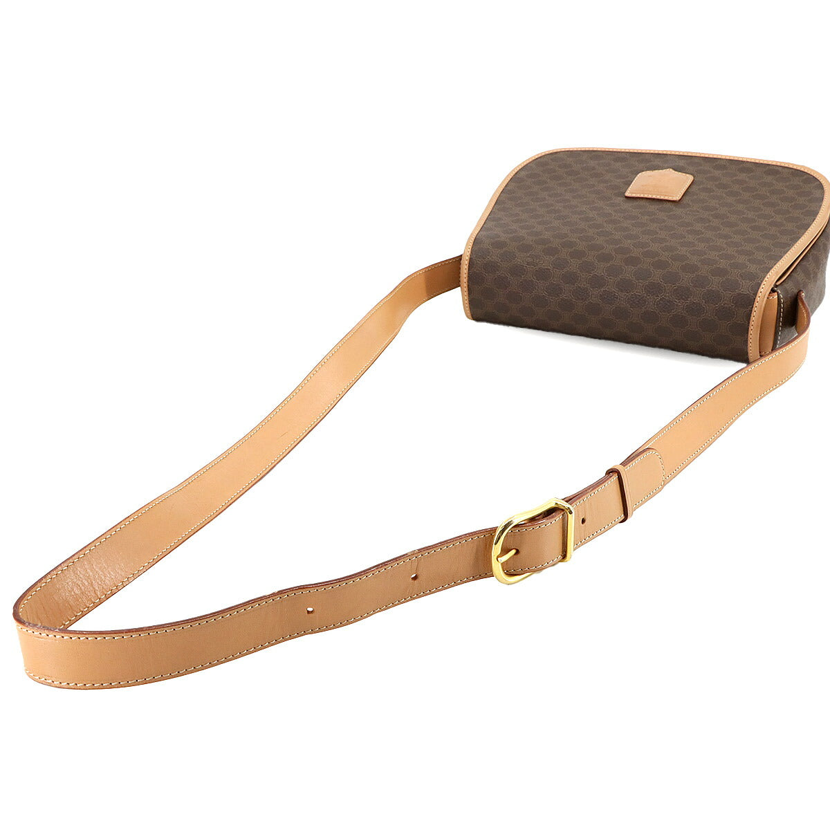 Macadam Shoulder Bag Leather PVC Brown Vintage Purse