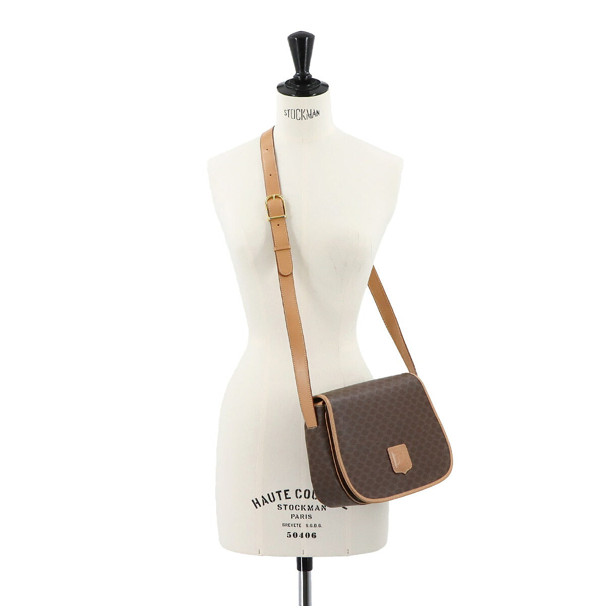 Macadam Shoulder Bag Leather PVC Brown Vintage Purse