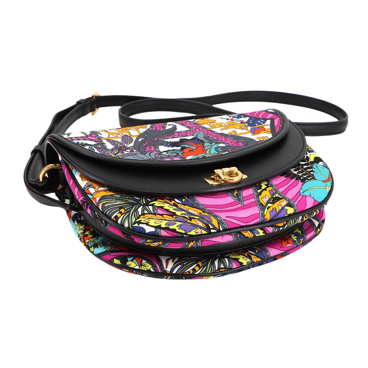 Shoulder Bag Nylon Leather Multicolor 21H986