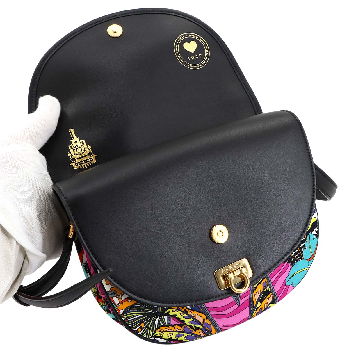 Shoulder Bag Nylon Leather Multicolor 21H986