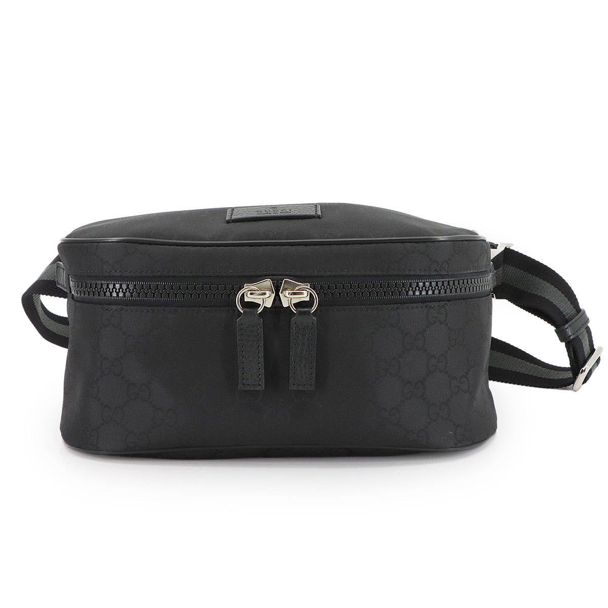 Crossbody Waist Bag GG Nylon Leather Black 449182 Purse