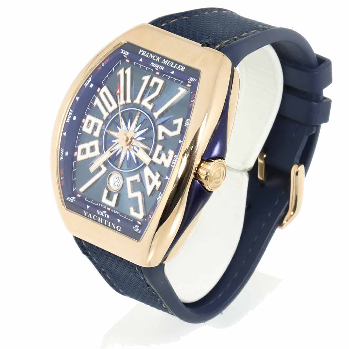 Vanguard Yachting V45SCDT Date 750PG Blue Dial Mens