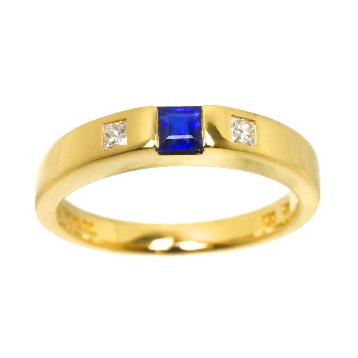 Sapphire Diamond Ring 18K YG 750 size5.25-5.5(US)