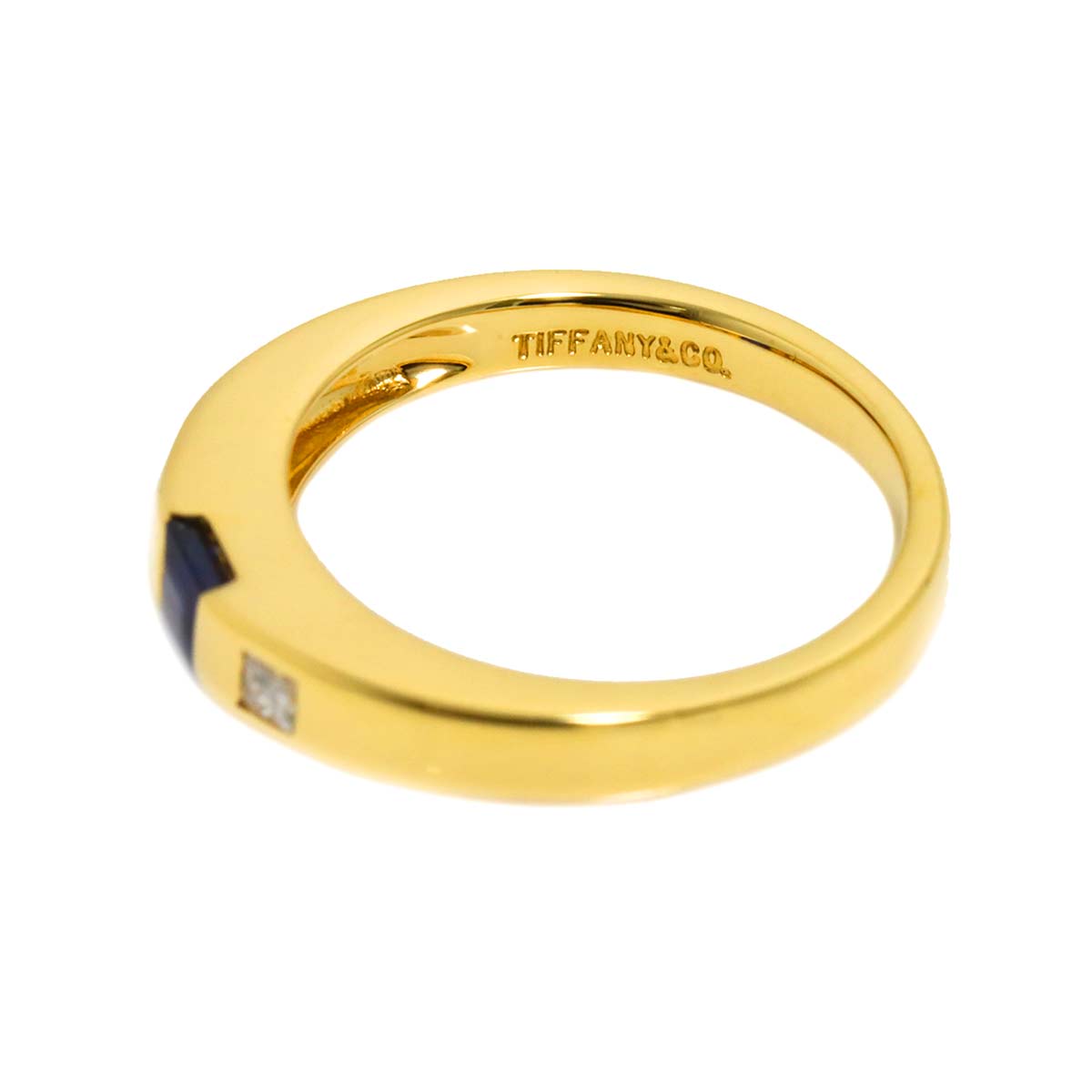 Sapphire Diamond Ring 18K YG 750 size5.25-5.5(US)