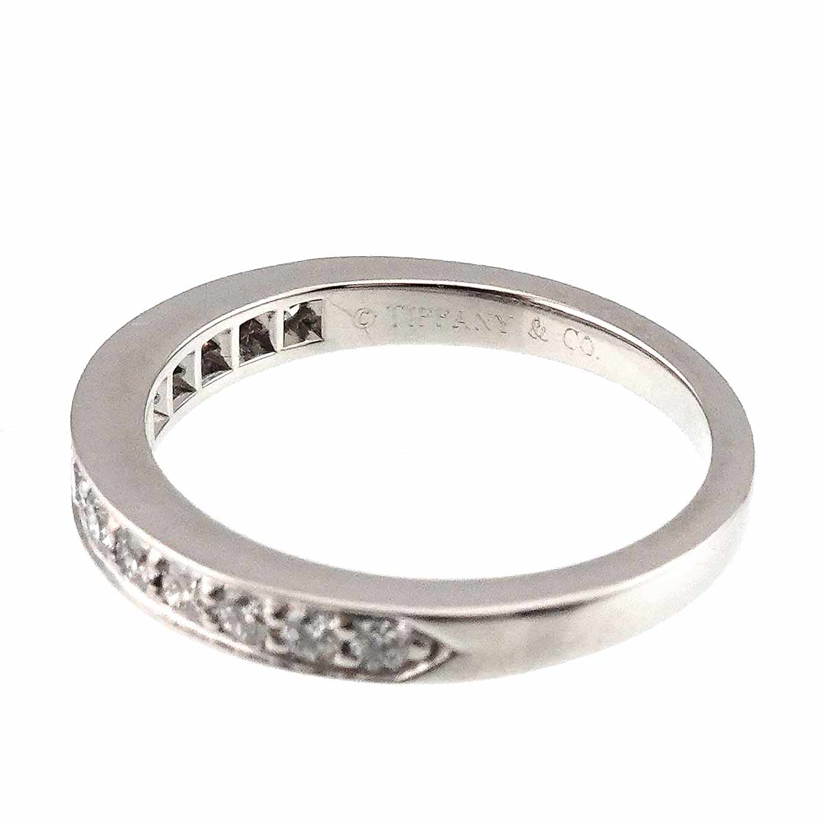 Half Diamond band Ring Platinum Size4.75-5(US)