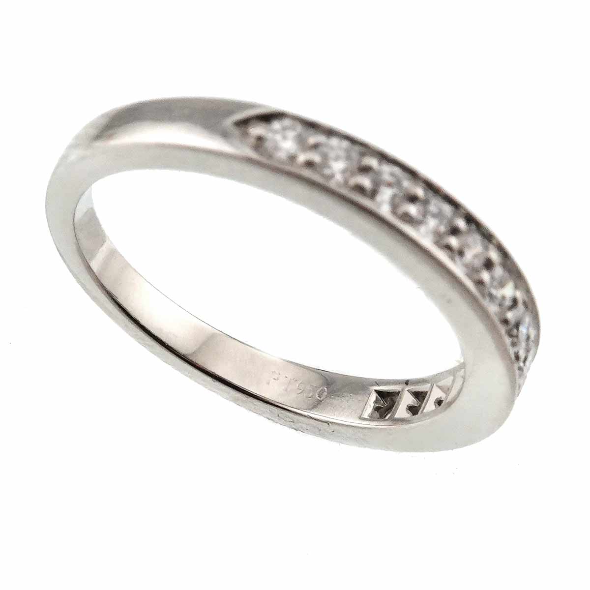 Half Diamond band Ring Platinum Size4.75-5(US)