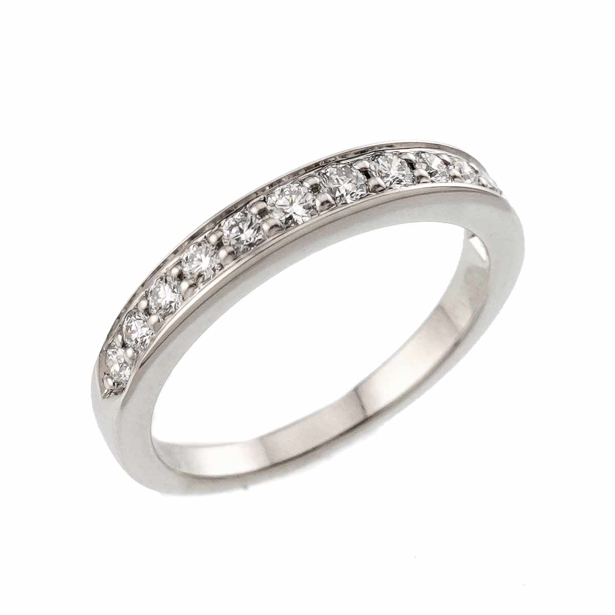 Half Diamond band Ring Platinum Size4.75-5(US)