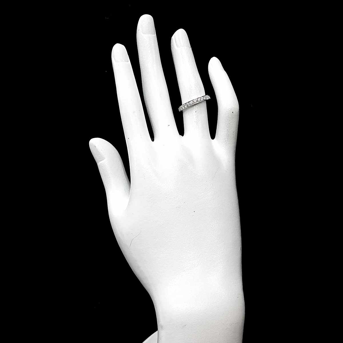 Half Diamond band Ring Platinum Size4.75-5(US)