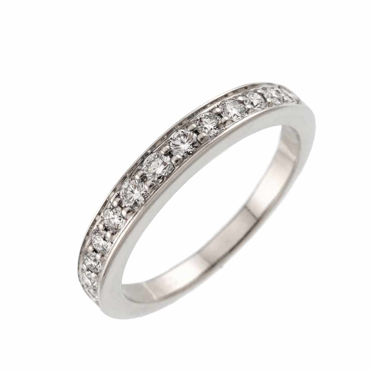 Half Diamond band Ring Platinum Size4.75-5(US)