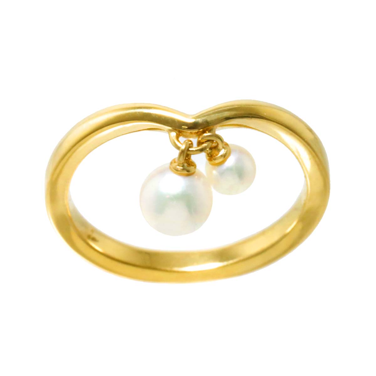 Akoya Pearl 4.6-3.1mm Ring 18K YG 750 4-4.5(US)