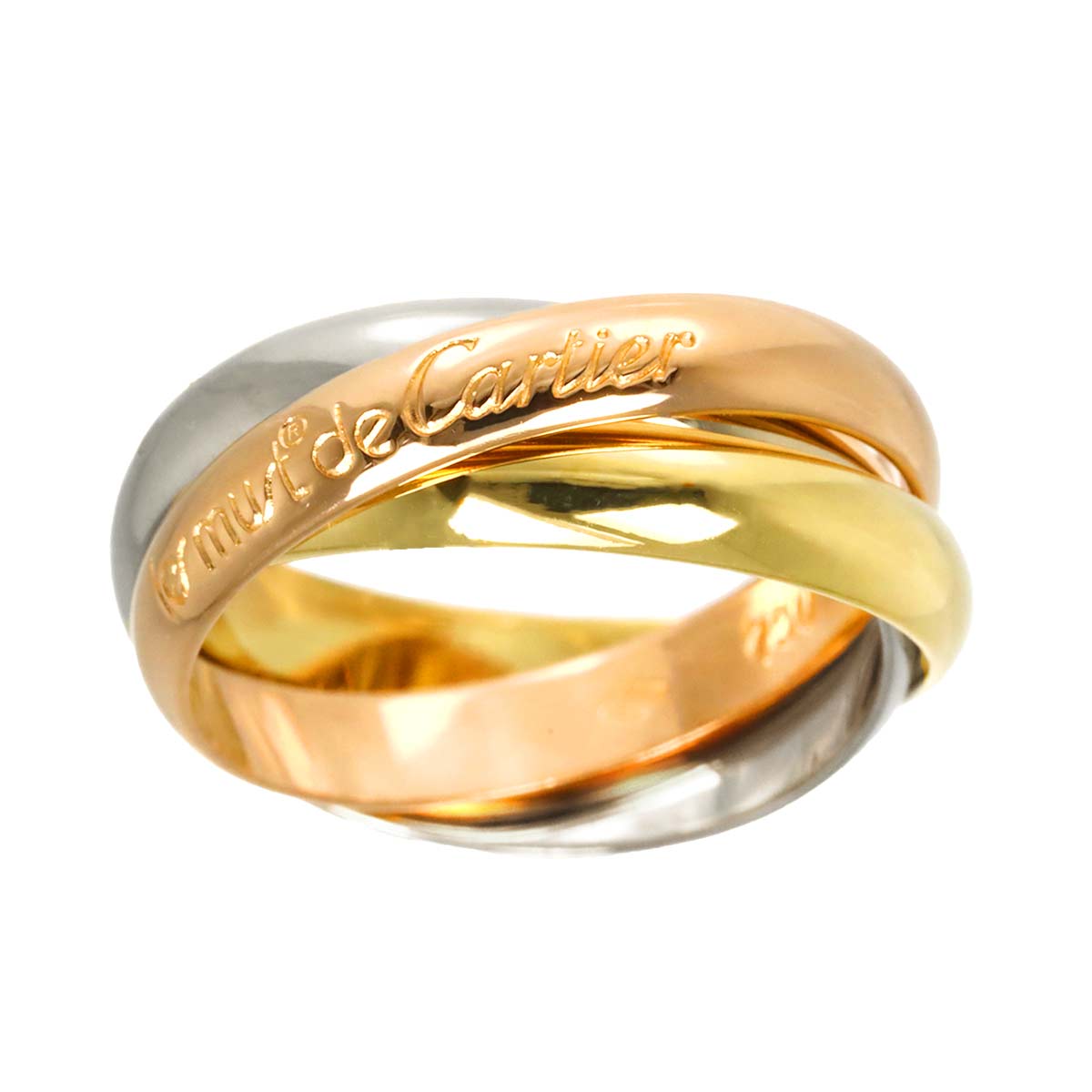 Trinity Ring MM 18K YG WG PG 750 Size54 6.5-6.75(US)