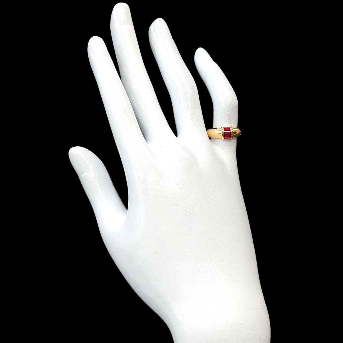 Stacking Ruby Ring 18K YG 750 size4.5-4.75(US)