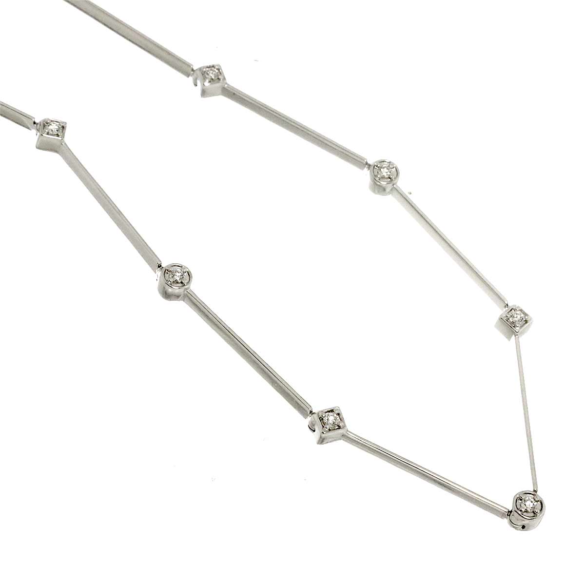 Diamond 0.29ct Necklace 18K White Gold 750