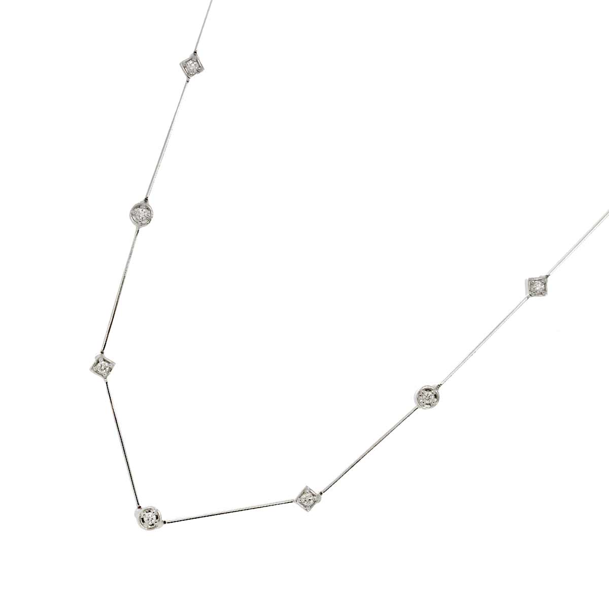 Diamond 0.29ct Necklace 18K White Gold 750