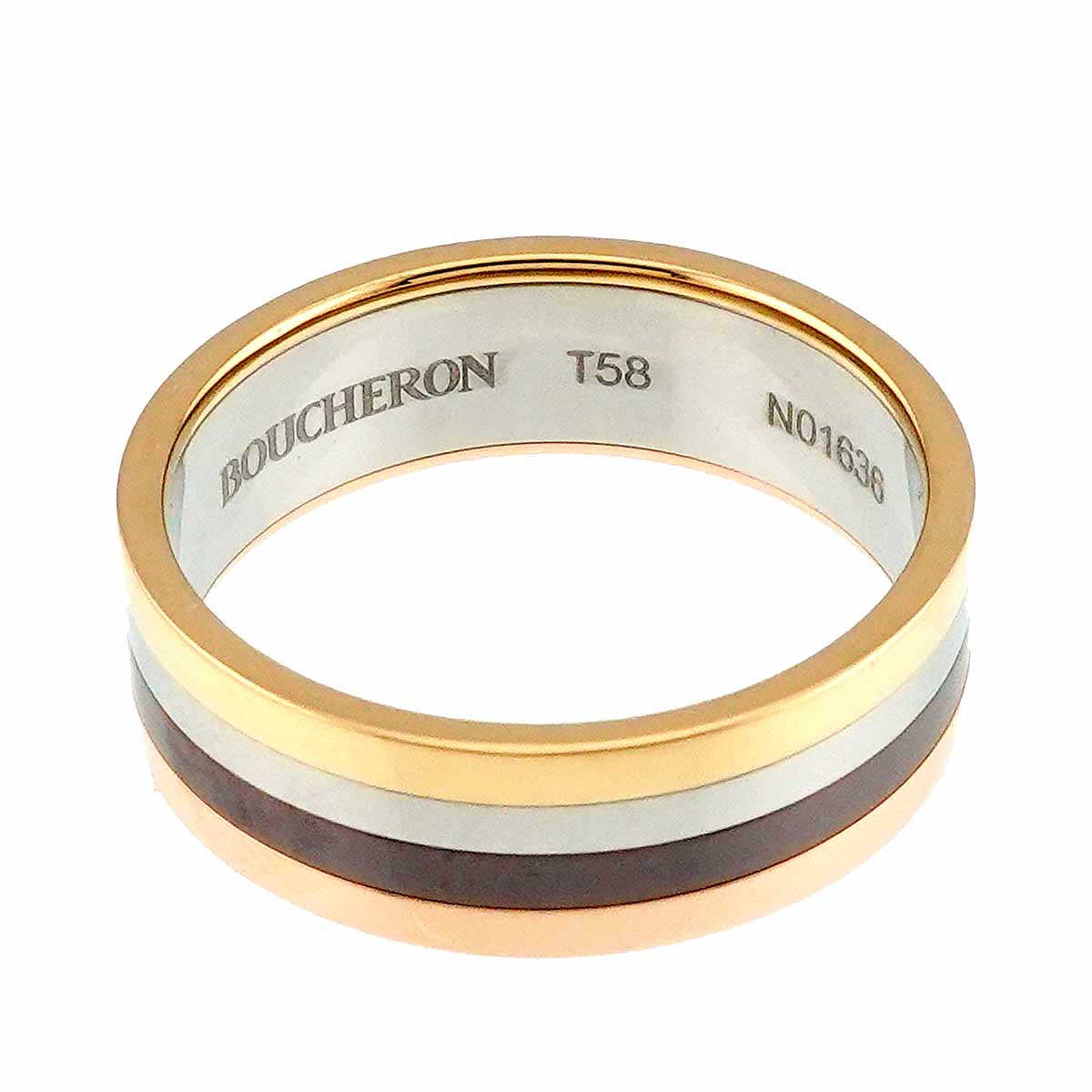 Quatre Ring 18K WG PG YG 750 Stainless Size58 8-8.25(US)