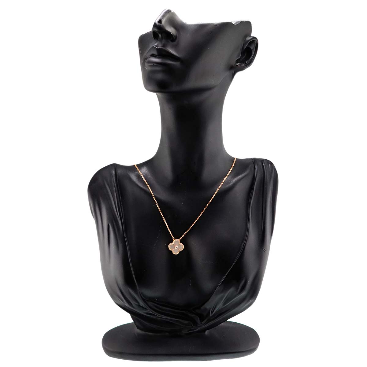 Vintage Alhambra MOP Diamond Necklace 18K PG 750