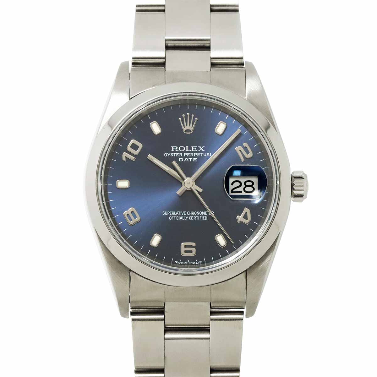 Oyster Perpetual Date 15200 Serial P Automatic Blue Mens Watch