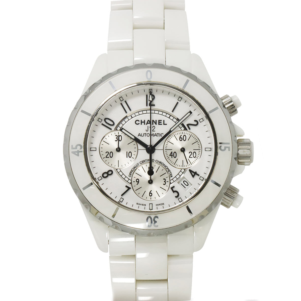 J12 41mm H1007 Chronograph Automatic White Dial Mens Watch