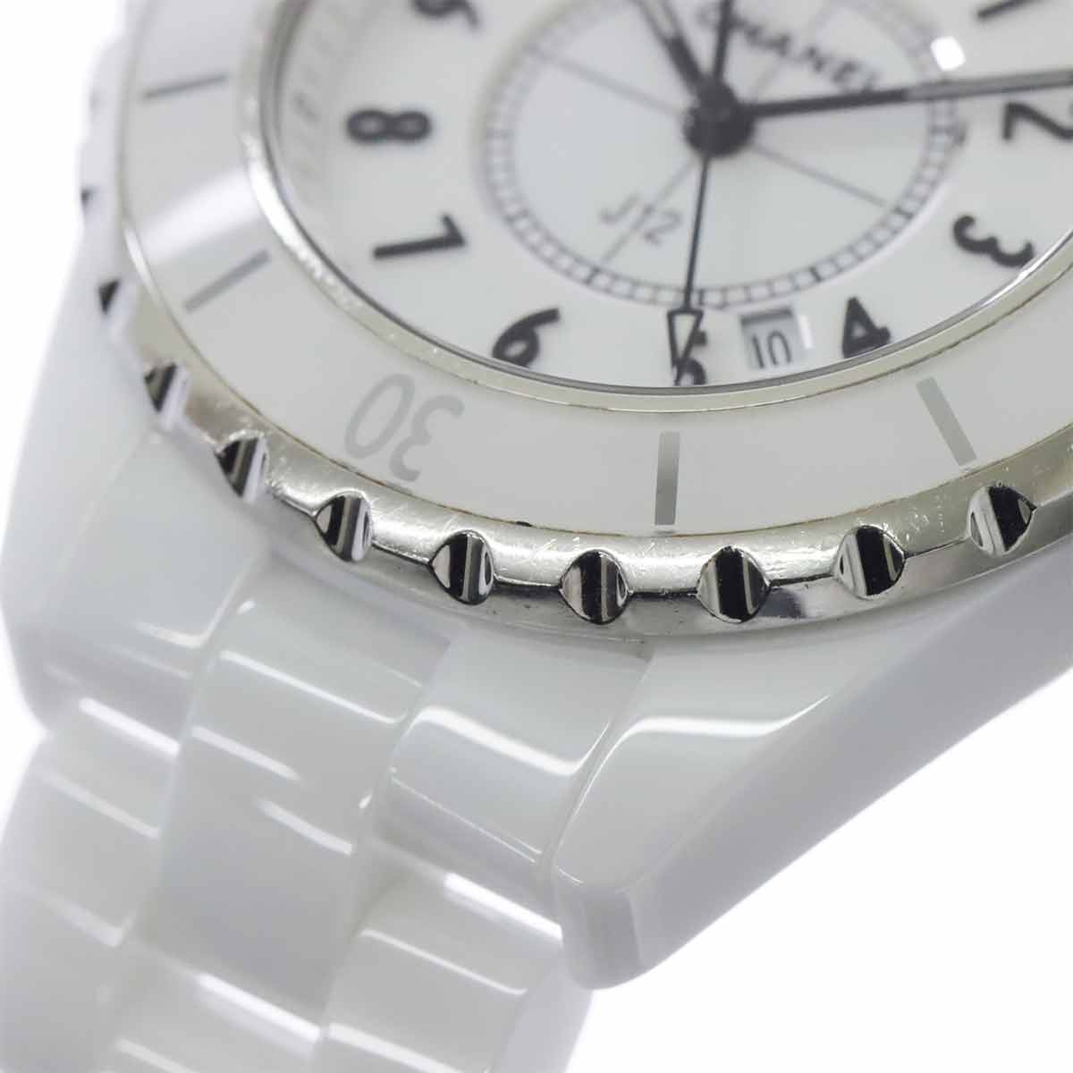 J12 33mm H0968 Date Ceramic Quartz White Dial Ladies Watch