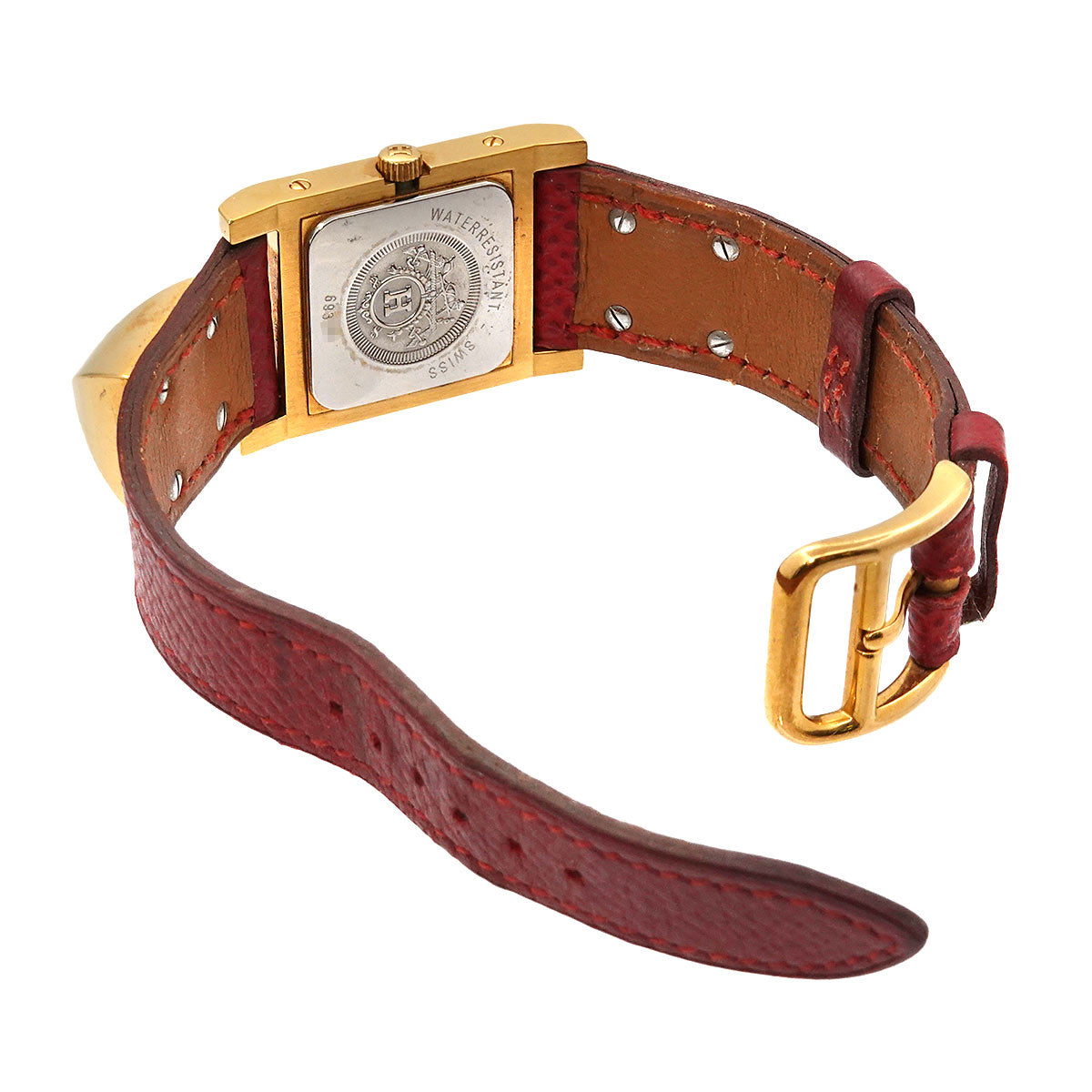 Medor Vintage pyramid Gold studs Quartz White Dial Ladies