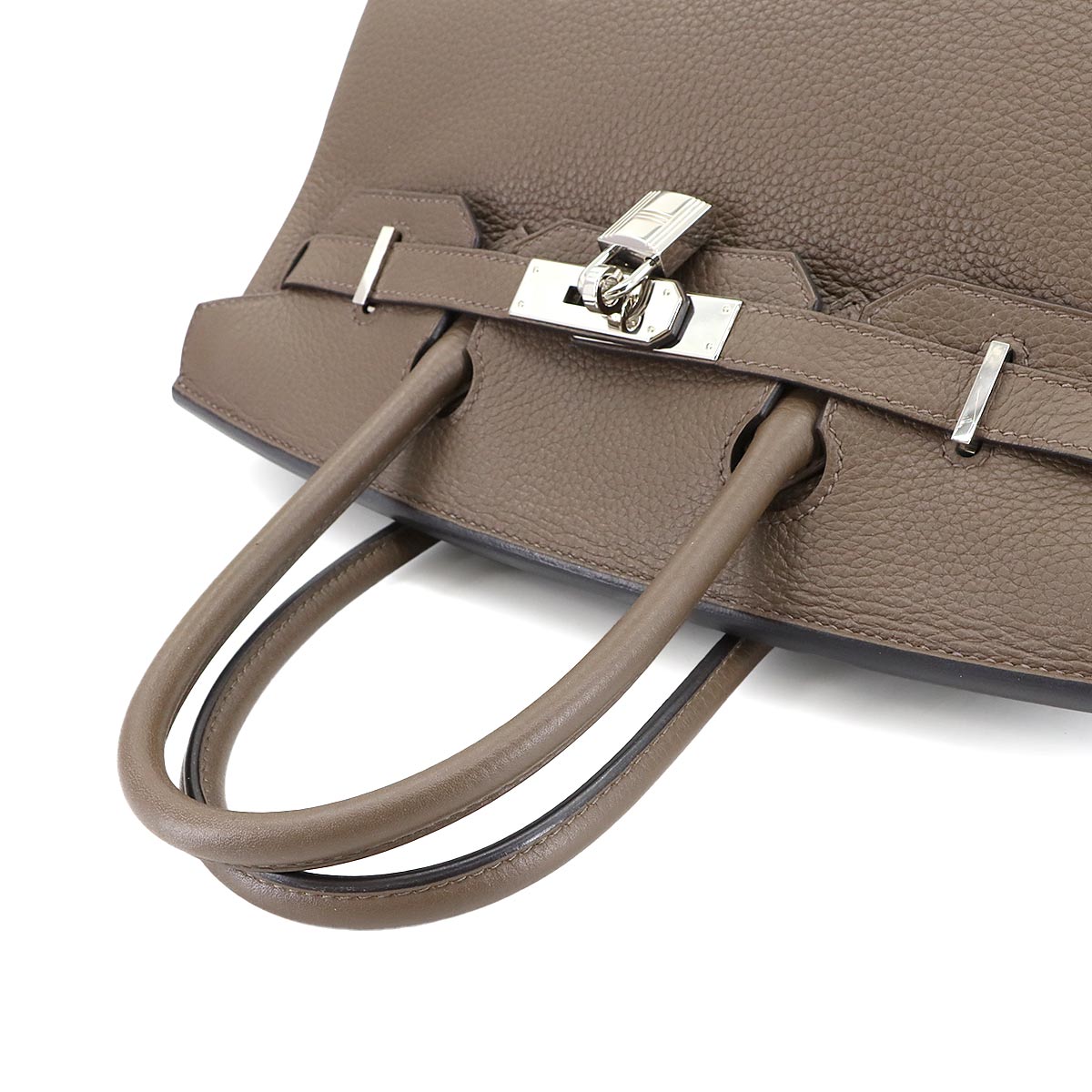 Birkin 30 Hand Bag Veau Togo Toupe Gris Asphalte Brown Purse