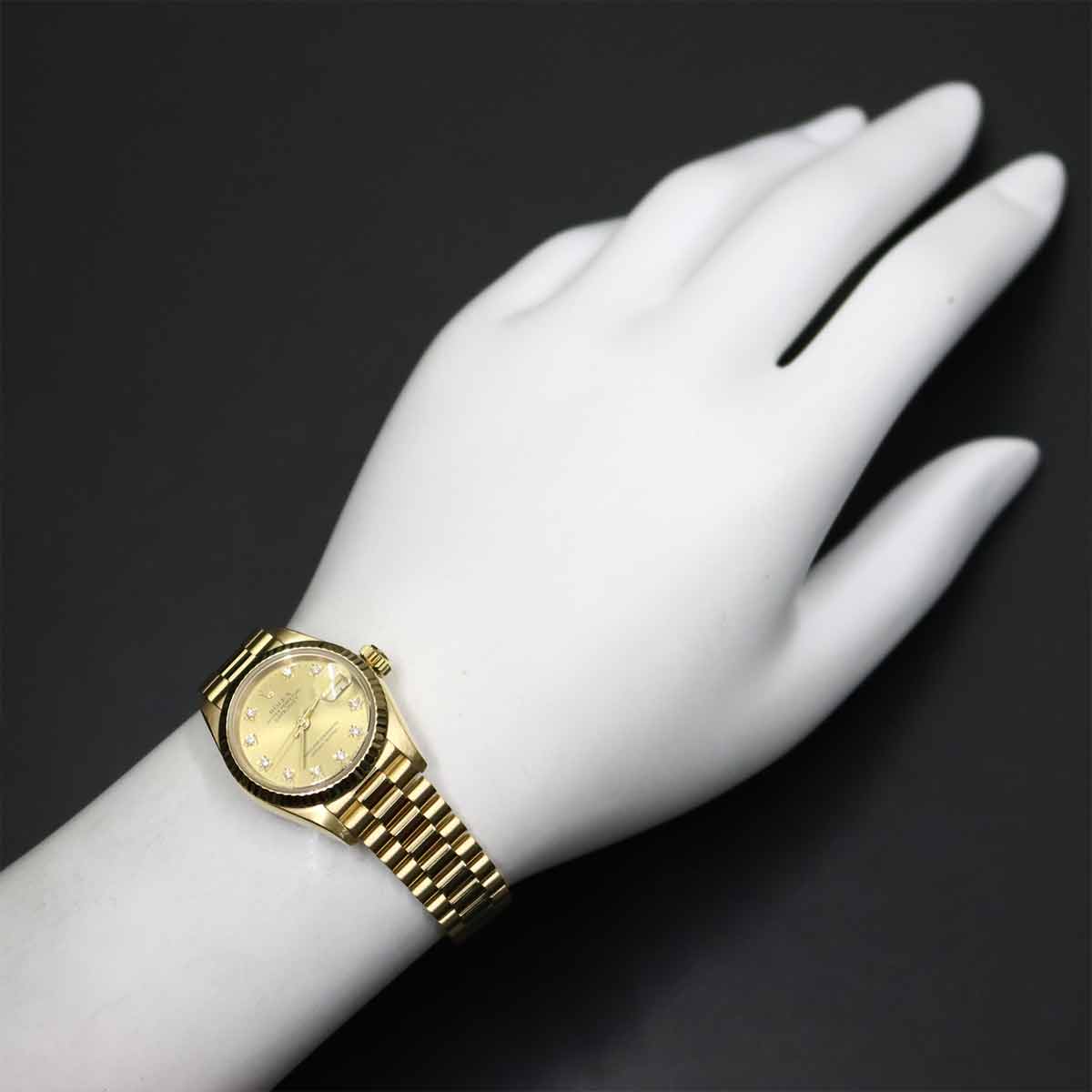 Datejust 69178G Serial L 750 YG 10P Diamond Gold Dial Ladies