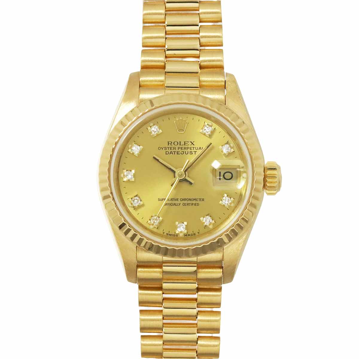 Datejust 69178G Serial L 750 YG 10P Diamond Gold Dial Ladies