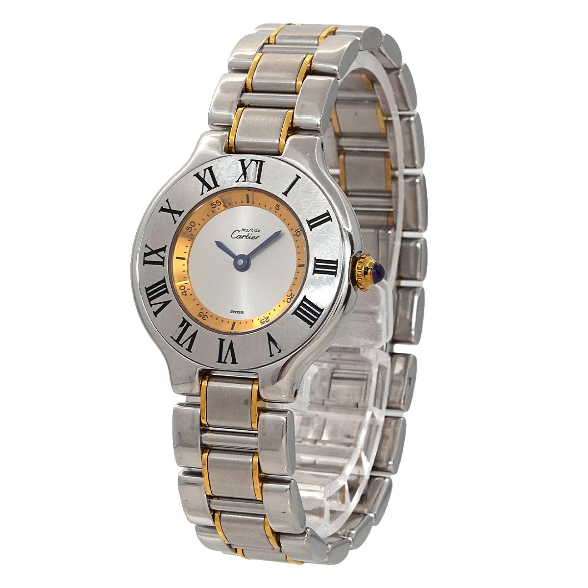 Must 21 Two Tone W10075R6 Quartz Silver Gold Dial Ladies