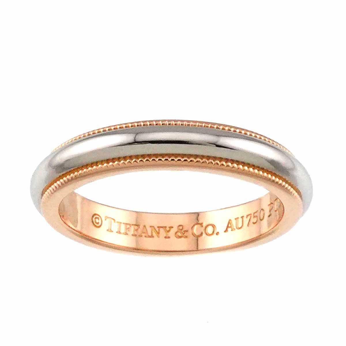 Milgrain Band Ring 18K PG 750 Platinum Size4.75-5(US)