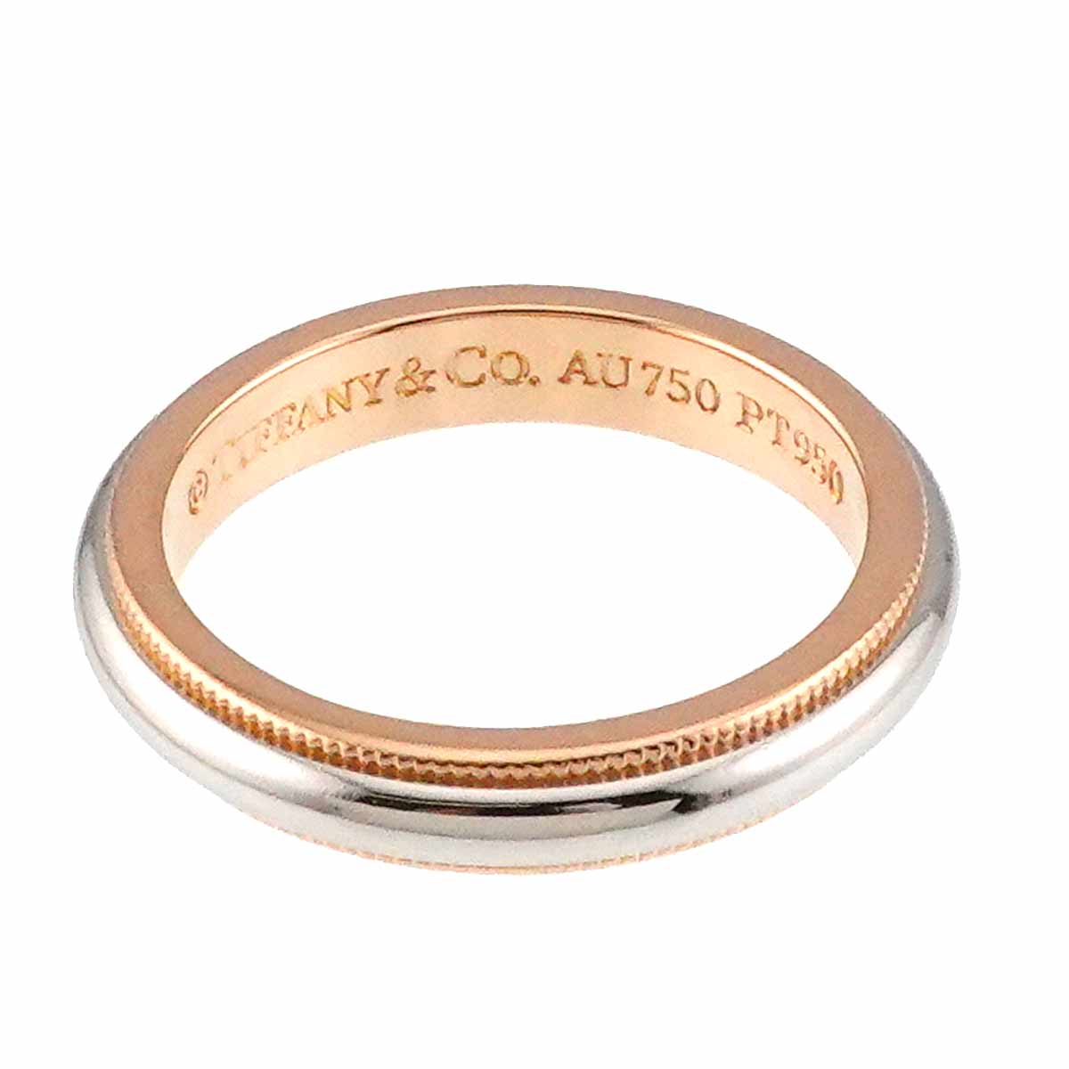 Milgrain Band Ring 18K PG 750 Platinum Size4.75-5(US)