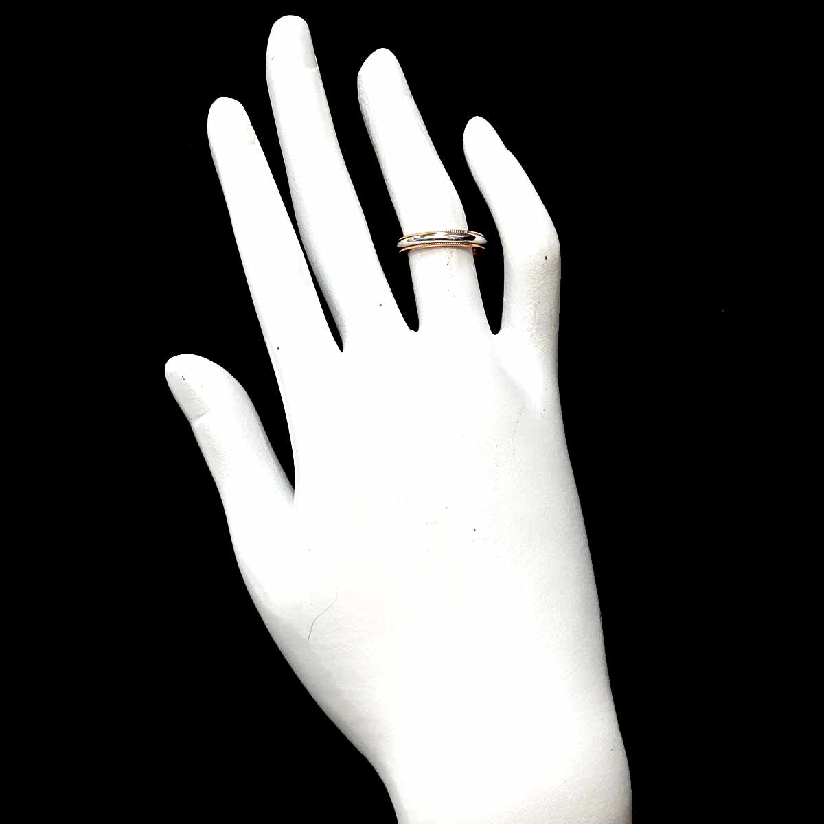 Milgrain Band Ring 18K PG 750 Platinum Size4.75-5(US)