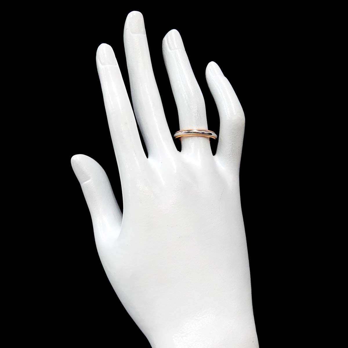 Milgrain Band Ring 18K PG 750 Platinum Size6.75-7.25(US)