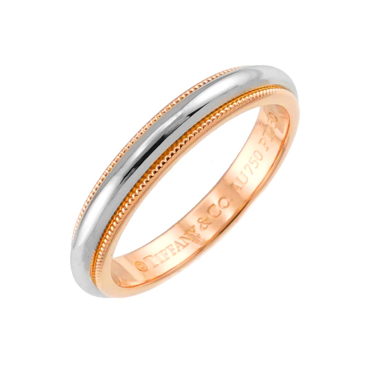 Milgrain Band Ring 18K PG 750 Platinum Size6.75-7.25(US)