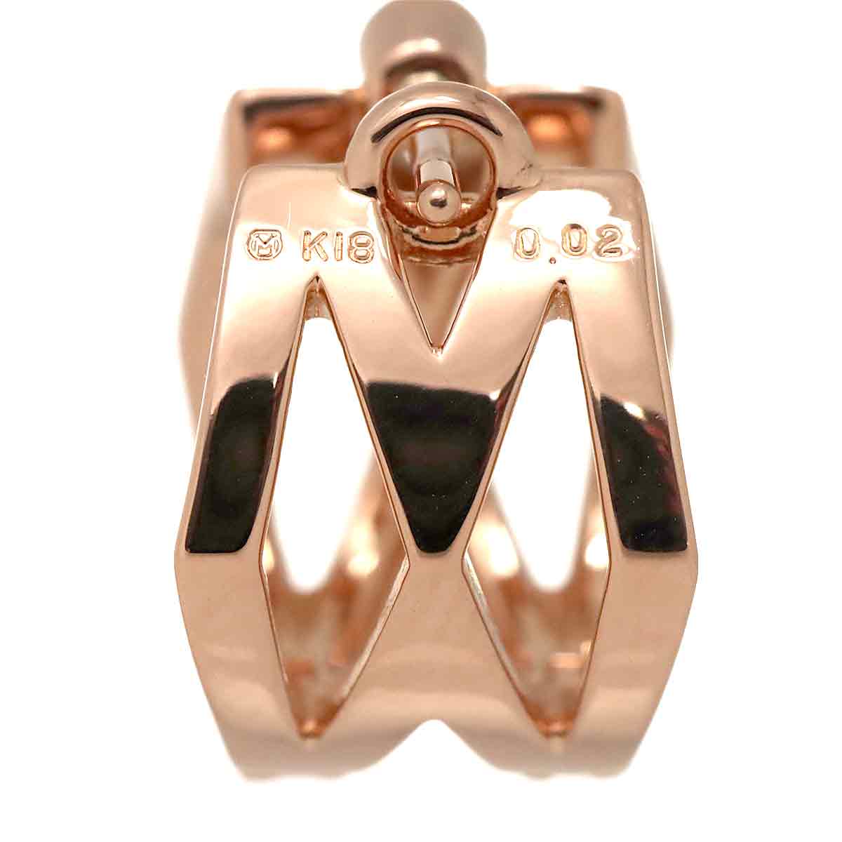 Diamond 0.02ct 18K PG 750 Earring Pierced One piece only