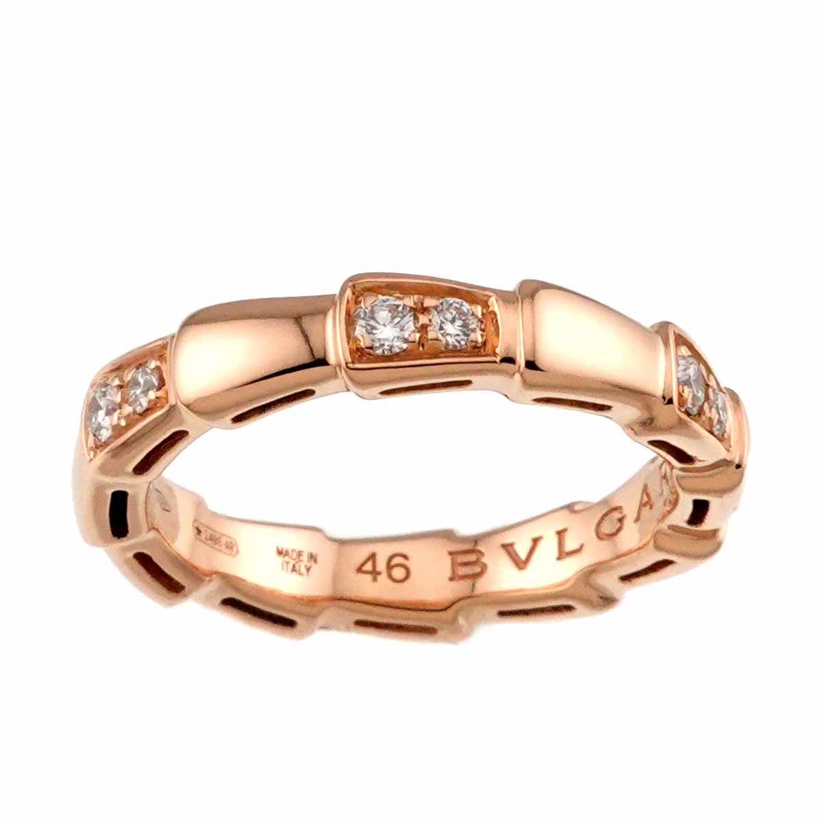 Serpenti Viper Diamond Ring 18K PG 750 size46 3.75(US)