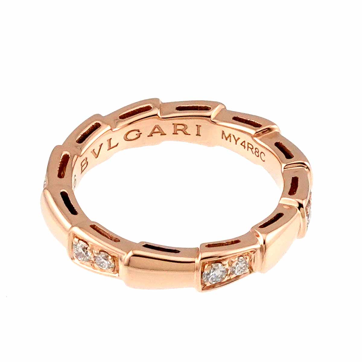 Serpenti Viper Diamond Ring 18K PG 750 size46 3.75(US)