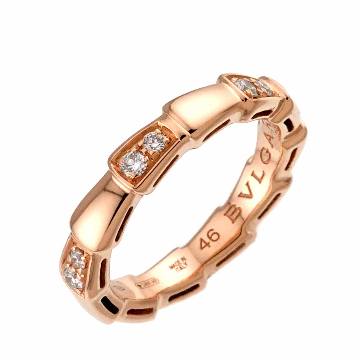Serpenti Viper Diamond Ring 18K PG 750 size46 3.75(US)