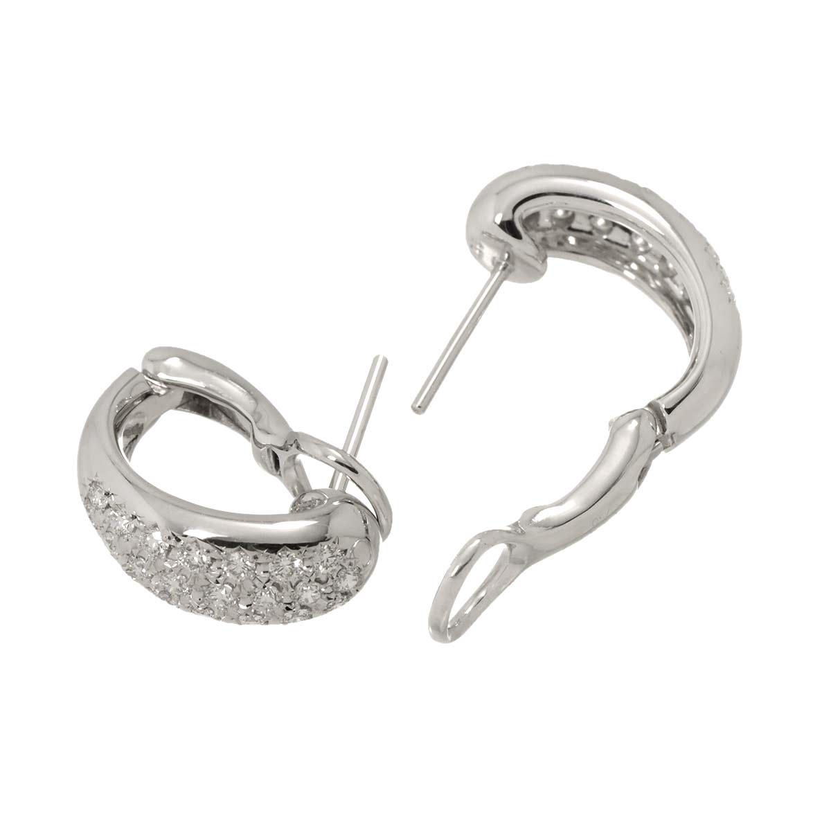 Diamond 0.35ct/0.35ct Earrings Pierced 18K WG 750