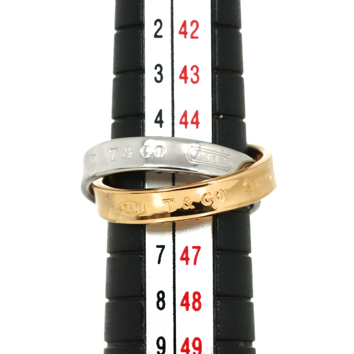 Interlocking Ring 18K PG 750 Silver 925 size3.75(US)