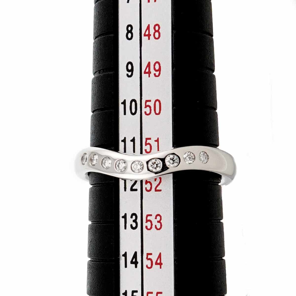 Wide Curved Band Diamond Ring Pt Platinum Size5.75-6(US)