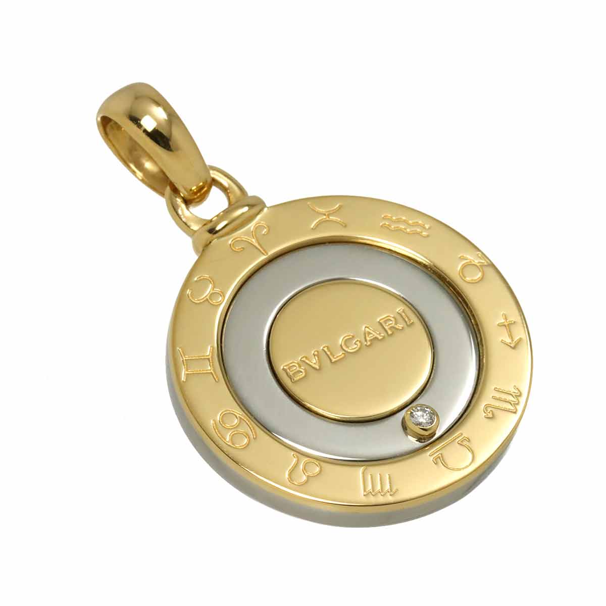 Constellation Diamond Pendant 18K Yelow Gold 750 SS STEEL