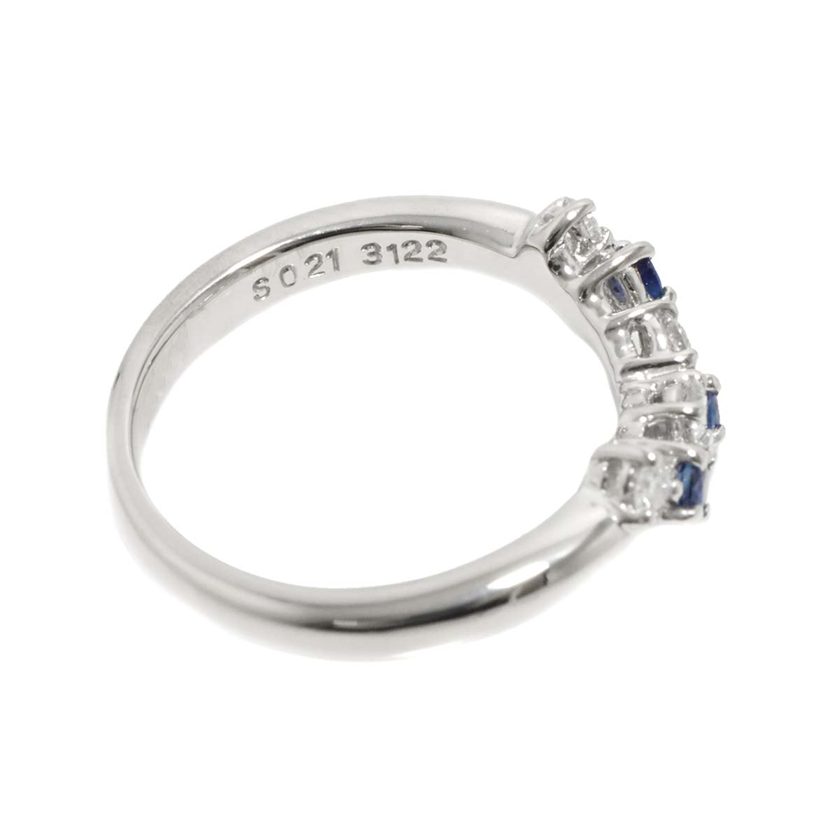 Sapphire 0.21ct Diamond 0.11ct Ring Pt Size5-5.25(US)