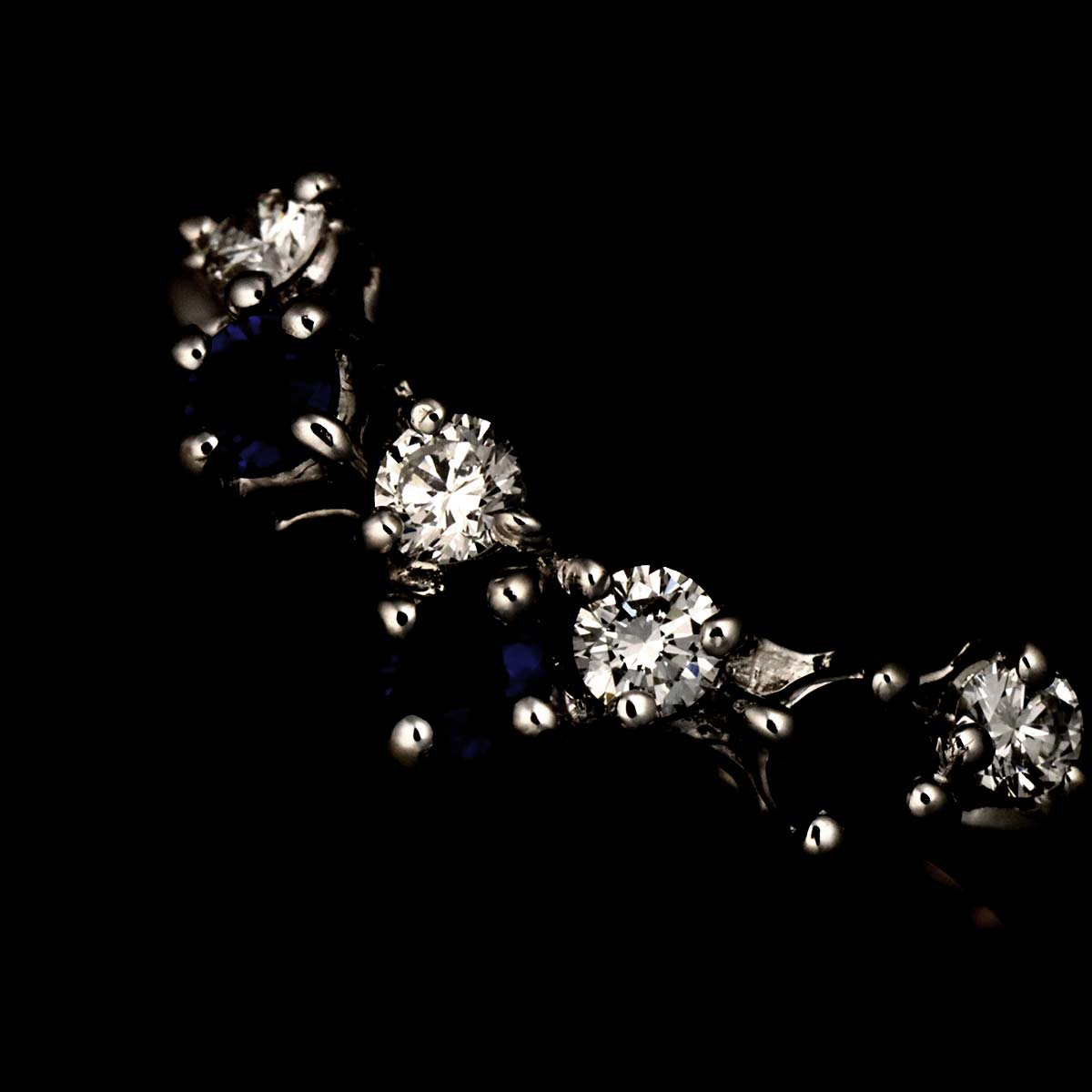 Sapphire 0.21ct Diamond 0.11ct Ring Pt Size5-5.25(US)